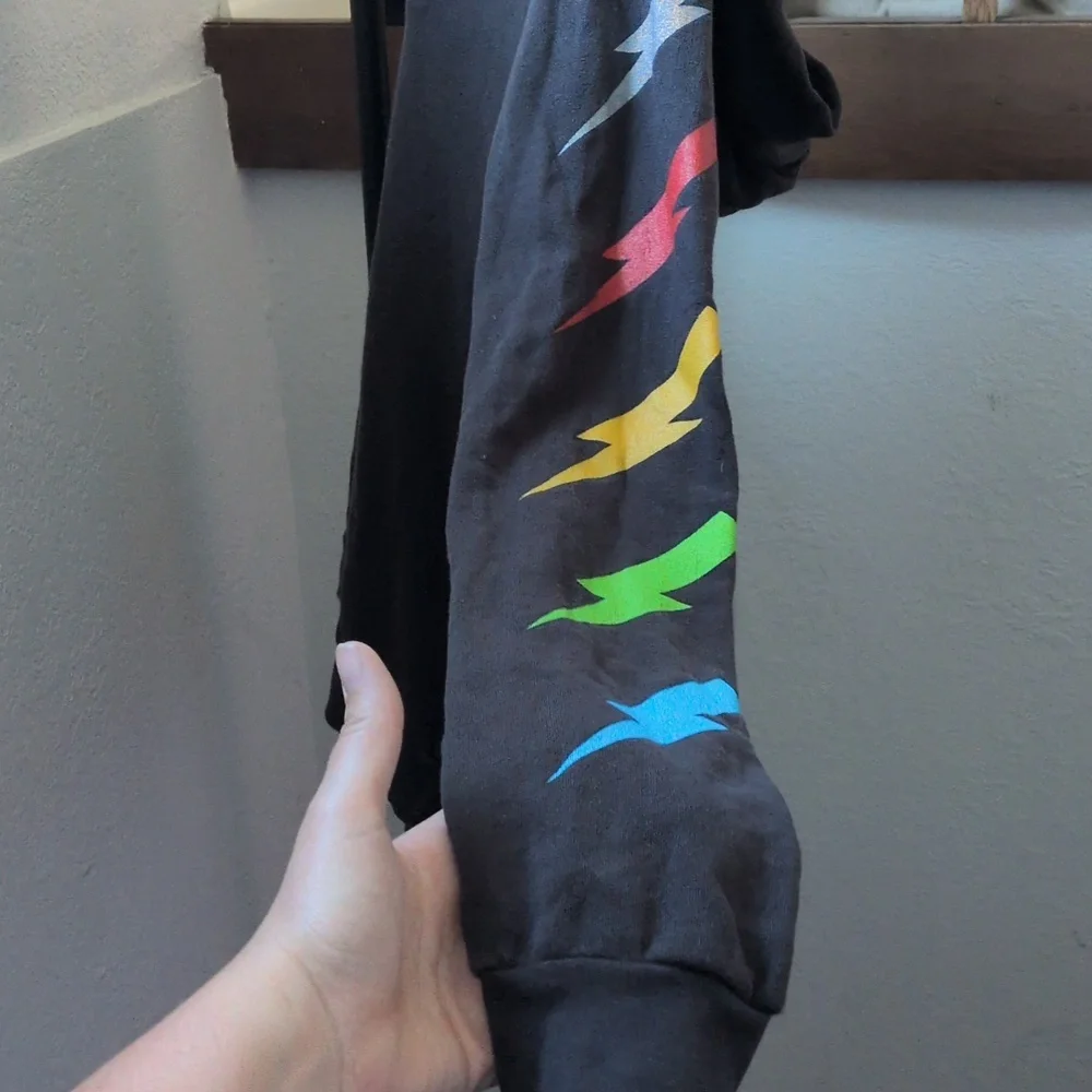 ✨ Lauren Moshi Lightweight Thermal Zebra Lightning Rainbow Hoodie Size L - Picture 6 of 8